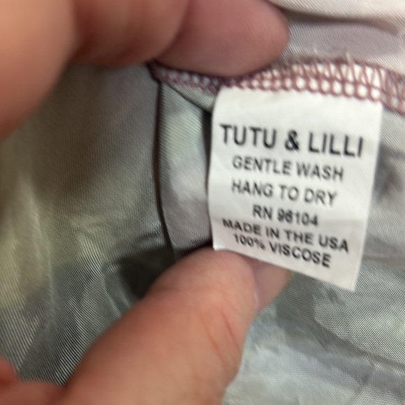 Tutu & Lilli silky tie dyed ruffle top blouse tunic boho hippie festival LG XL - Picture 10 of 12